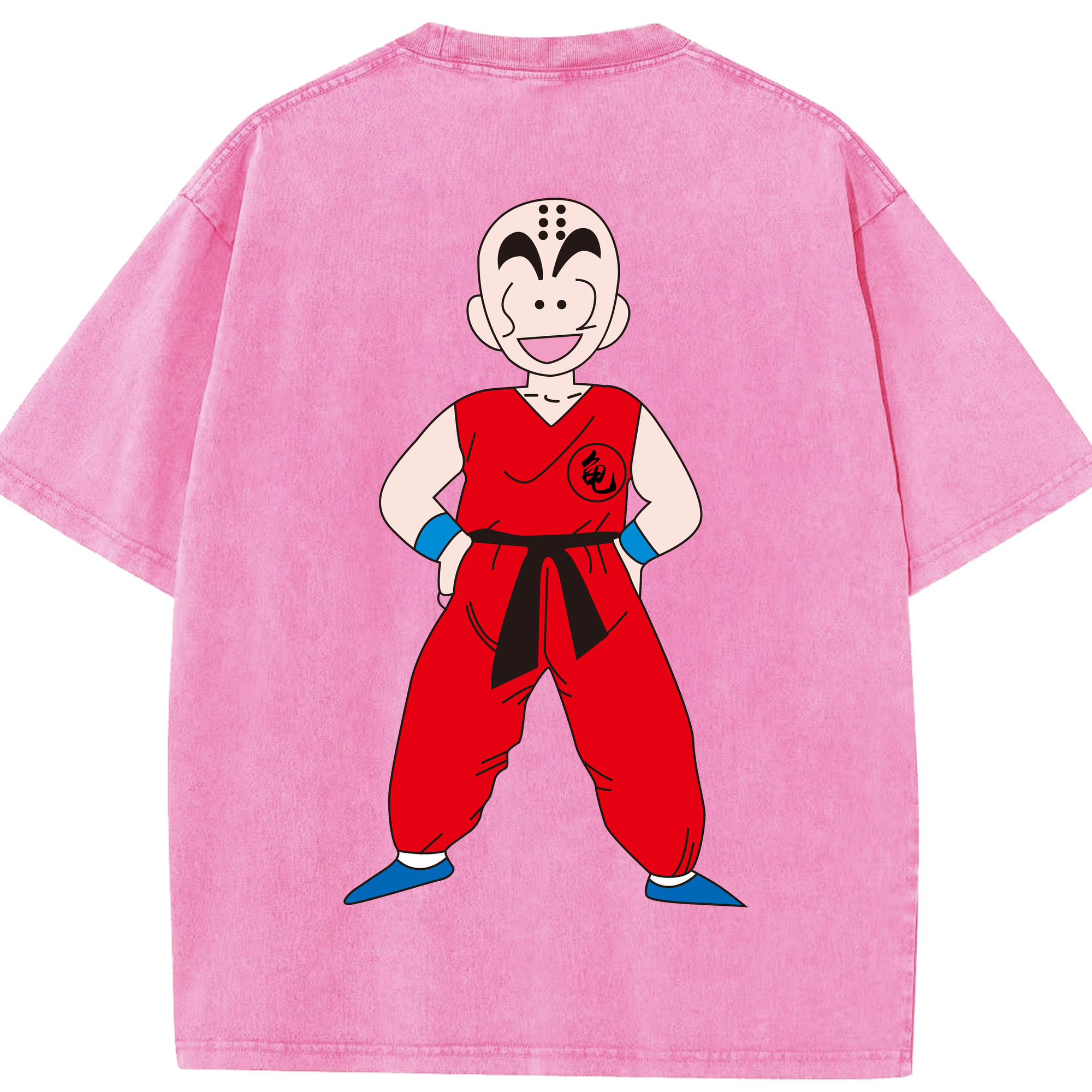 （画像用） ドラゴンボール クリリン DRAGON BALL krillin 綿100% ヴィンテージ風 半袖Tシャツ（背面プリント）